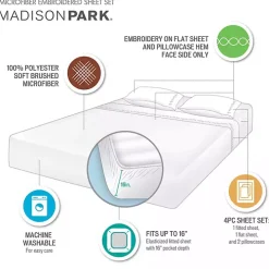 Medallion Hem Microfiber 4-pc. Full Sheet Set