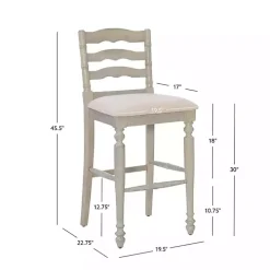 Melvin Distressed Whitewash Bar Stool
