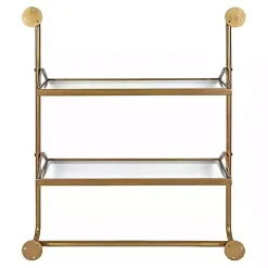 Merit Gold Metal Wall Shelf with Hooks