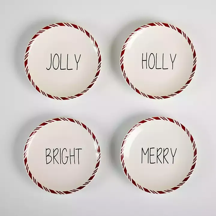 Merry & Bright Appetizer Plates, Set of 4