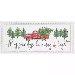 Merry & Bright Beaded Frame Wall Plaque