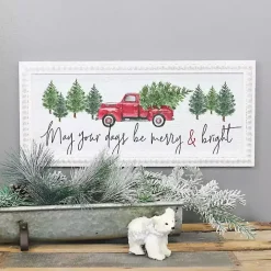 Merry & Bright Beaded Frame Wall Plaque