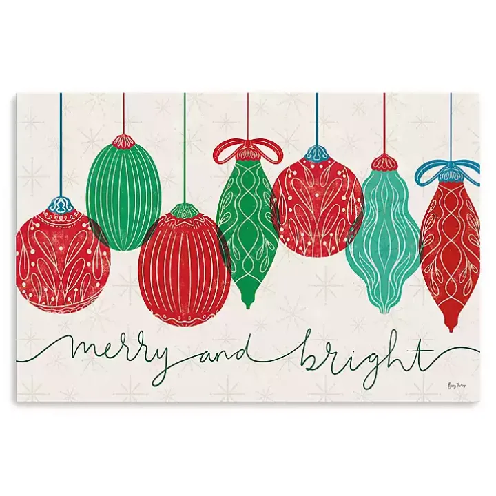 Merry and Bright Bulbs Canvas Art Print, 24x16 in.