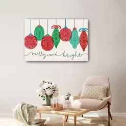 Merry and Bright Bulbs Canvas Art Print, 36x24 in.