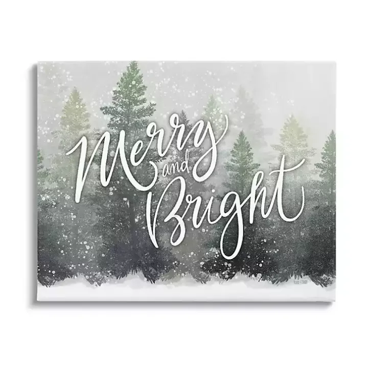 Merry and Bright Forest Canvas Wall Plaque