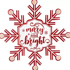 Merry and Bright Snowflake Wall Plaque