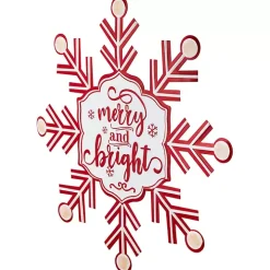 Merry and Bright Snowflake Wall Plaque