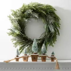 Merry Bottle Brush Tree Tabletop Blocks