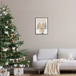 Merry Christmas Baby Cow Wall Plaque