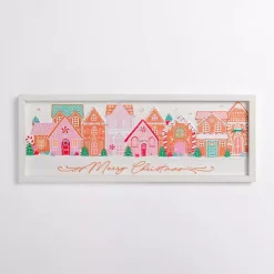 Merry Christmas Candy Village Wall Plaque