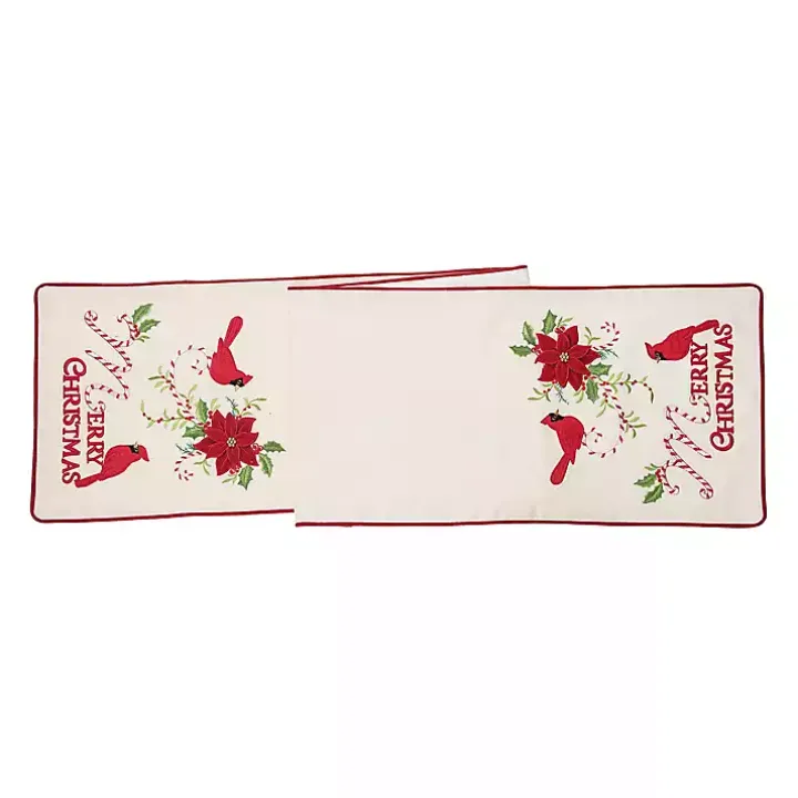 Merry Christmas Cardinals Table Runner