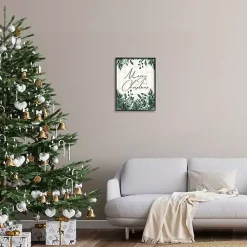 Merry Christmas Greenery Wall Plaque