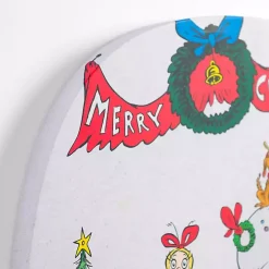 Merry Christmas Grinch Canvas Wall Plaque