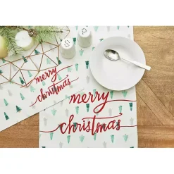 Merry Christmas Mini Trees Placemats, Set of 6