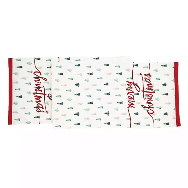 Merry Christmas Mini Trees Table Runner