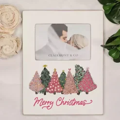 Merry Christmas Pink Trees Picture Frame, 4x6
