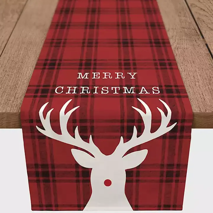 Merry Christmas Rudolf Table Runner