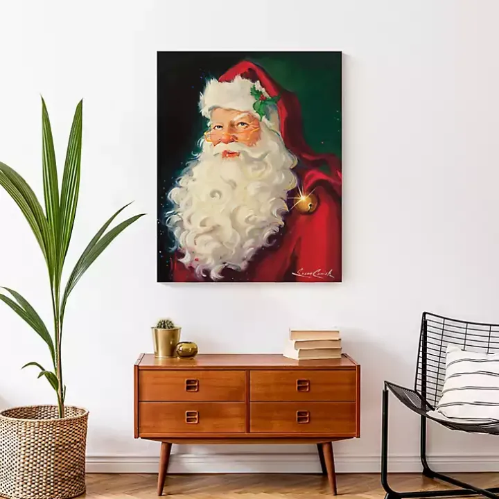 Merry Christmas Santa Portrait Canvas Art Print