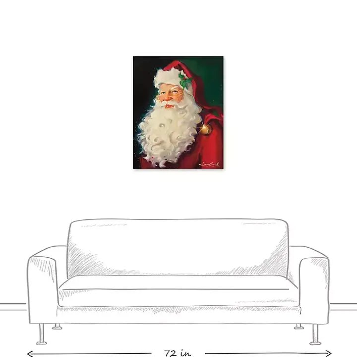 Merry Christmas Santa Portrait Canvas Art Print