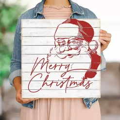 Merry Christmas Santa Wood Wall Plaque