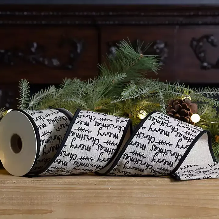 Merry Christmas Script 5 yard Christmas Ribbon