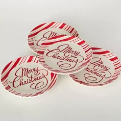 Merry Christmas Script Snack Plates, Set of 2