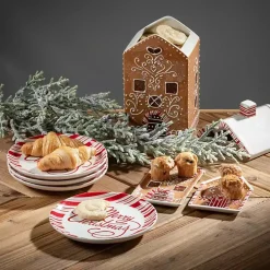 Merry Christmas Script Snack Plates, Set of 2