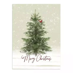 Merry Christmas Snowy Tree Canvas Art Print