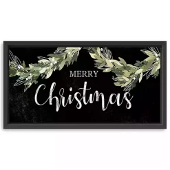 Merry Christmas Swag Framed Canvas Art Print