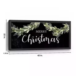 Merry Christmas Swag Framed Canvas Art Print