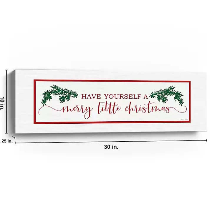 Merry Little Christmas Pine Canvas Print