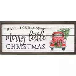 Merry Little Christmas Truck Wall Plaque