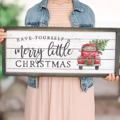 Merry Little Christmas Truck Wall Plaque