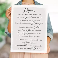 Message to Mom Canvas Wall Plaque