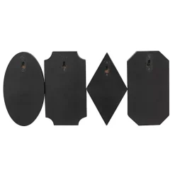 Metal and Wood Beaded Wall Hooks, Set of 4