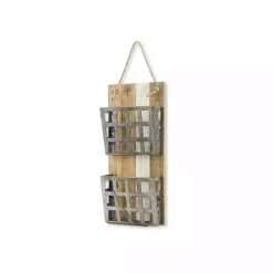Metal and Wood 2-Tier Mail Holder Wall Plaque
