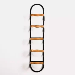Metal and Wood Tiered Multi-Use Wall Rack