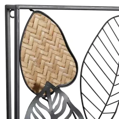 Metal Palm Leaf Panel Wall Plaques, Set of 2