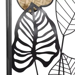 Metal Palm Leaf Panel Wall Plaques, Set of 2