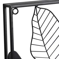 Metal Palm Leaf Panel Wall Plaques, Set of 2