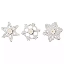 Metal Snowflake Tealight Candle Holders, Set of 3