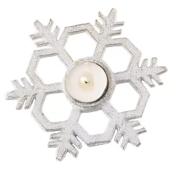Metal Snowflake Tealight Candle Holders, Set of 3
