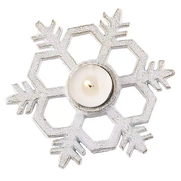Metal Snowflake Tealight Candle Holders, Set of 3