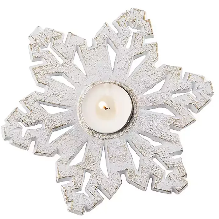 Metal Snowflake Tealight Candle Holders, Set of 3