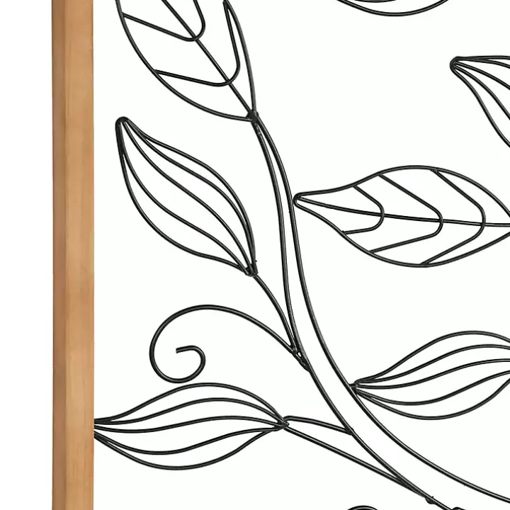 Metal Wire Tree Panel Wall Plaques, Set of 3