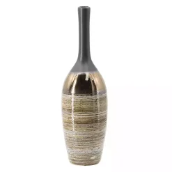 Metallic Bronze Bottle Neck Vase, 19 in.