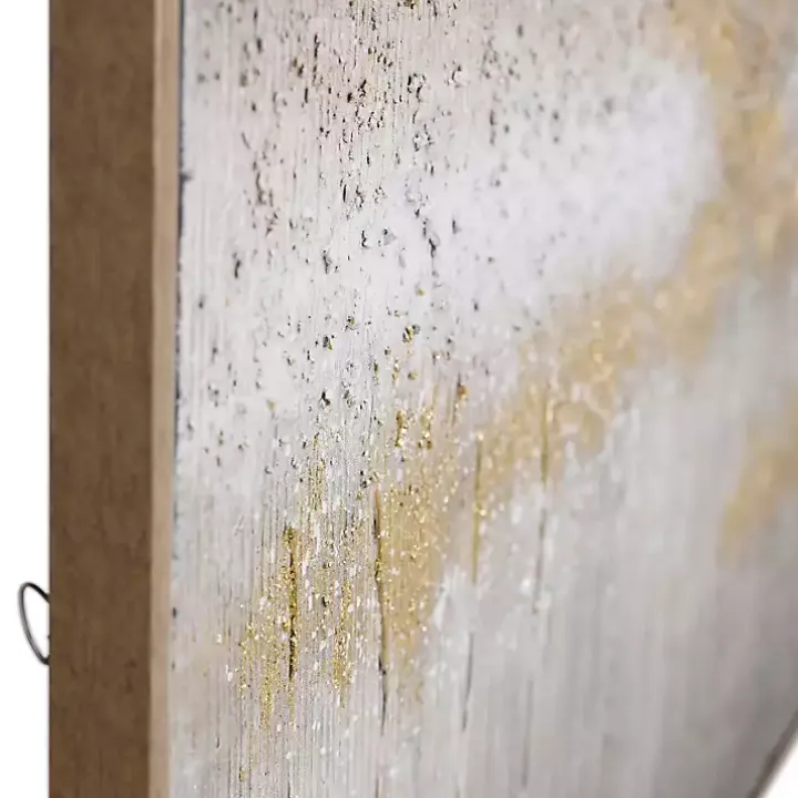 Metallic Gold Abstract Field Framed Canvas Print