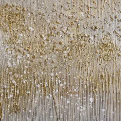 Metallic Gold Abstract Field Framed Canvas Print