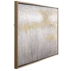 Metallic Gold Abstract Field Framed Canvas Print
