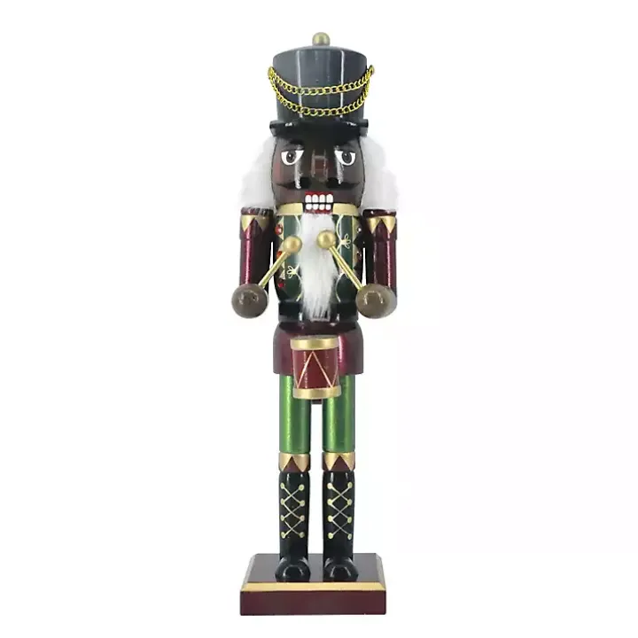 Metallic Nutcracker Drummer Figurine